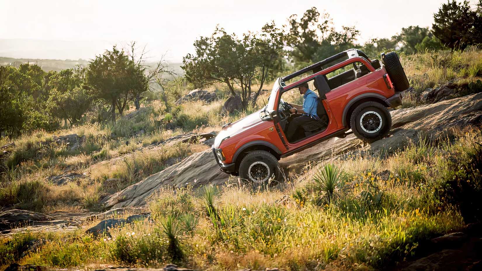 2026 Ford Bronco in orange off-roading