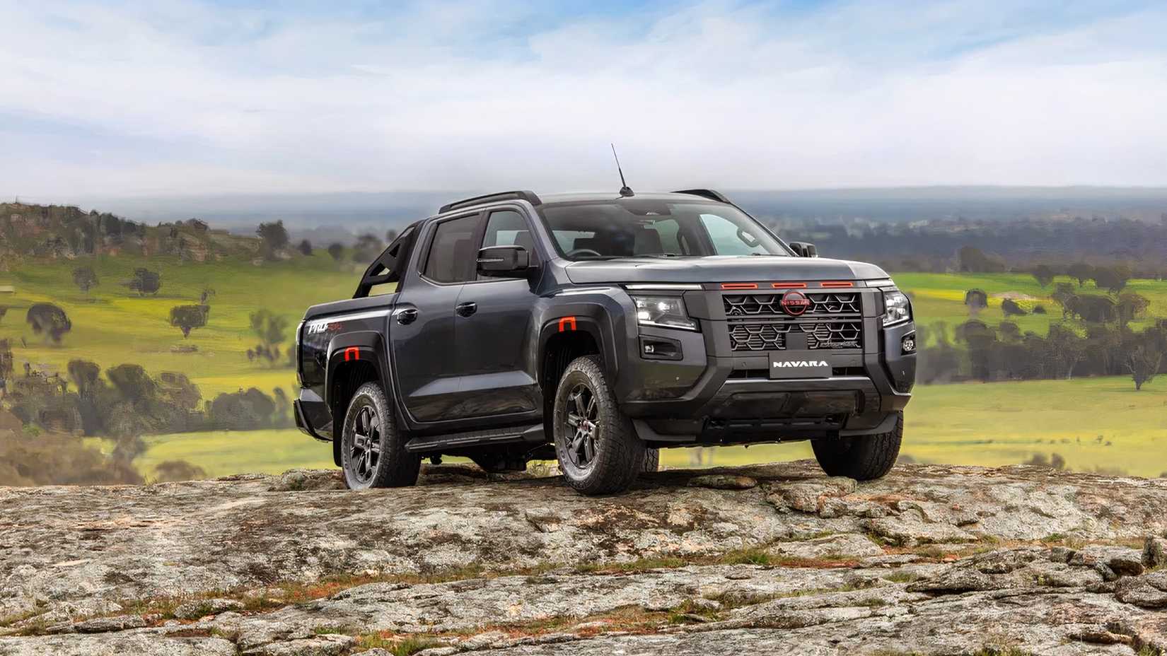 2026 Nissan Navara front 3/4 parked off-road