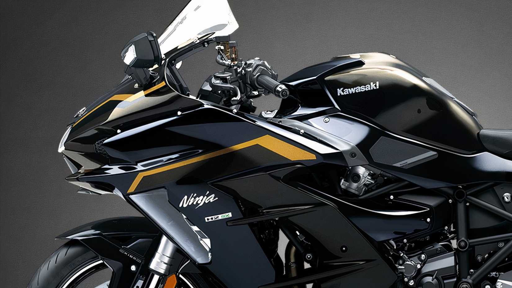Close da carenagem dianteira da Kawasaki Ninja H2 SX 