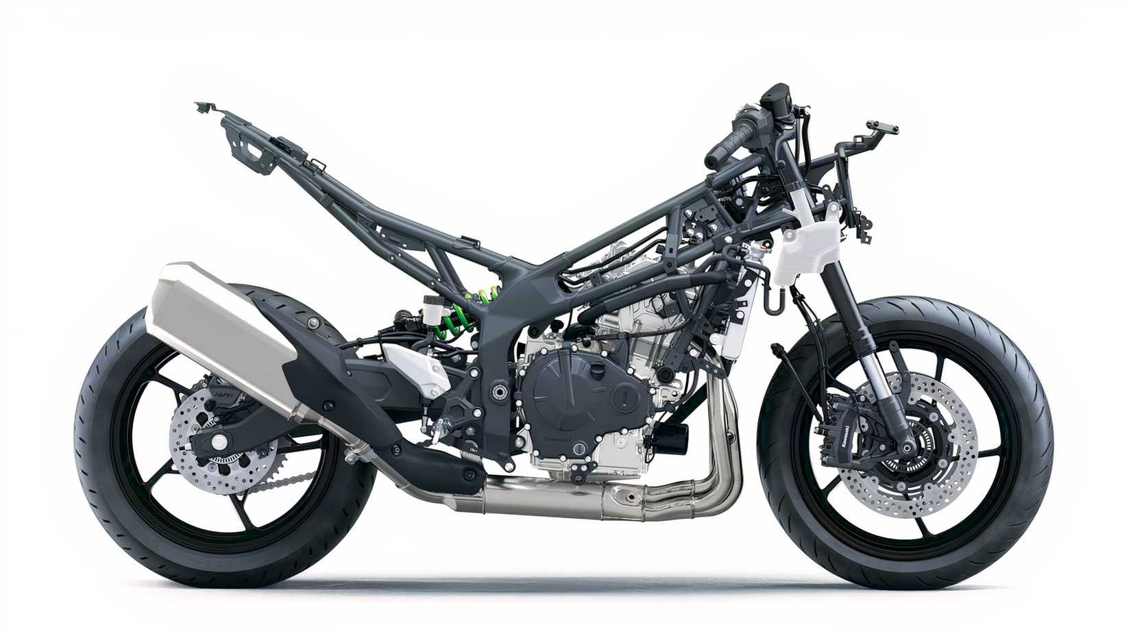 Imagem de estúdio da Kawasaki Ninja ZX-4RR dos fundamentos