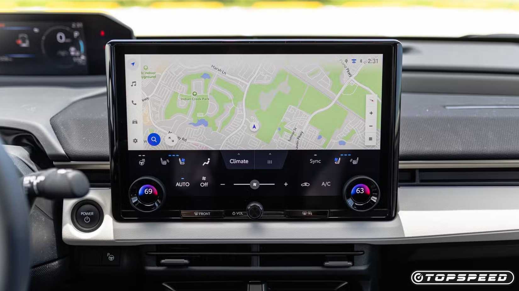 Interior shot showing the screen of the 2026 Toyota bZ