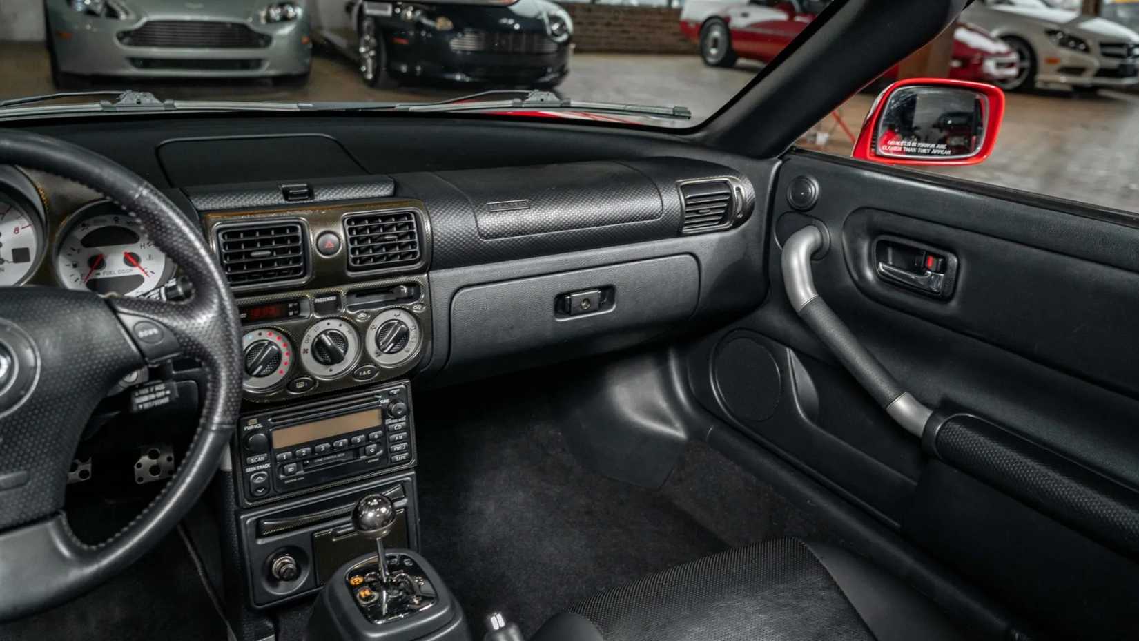 Interior shot of a 2002 Toyota MR2 showing dash