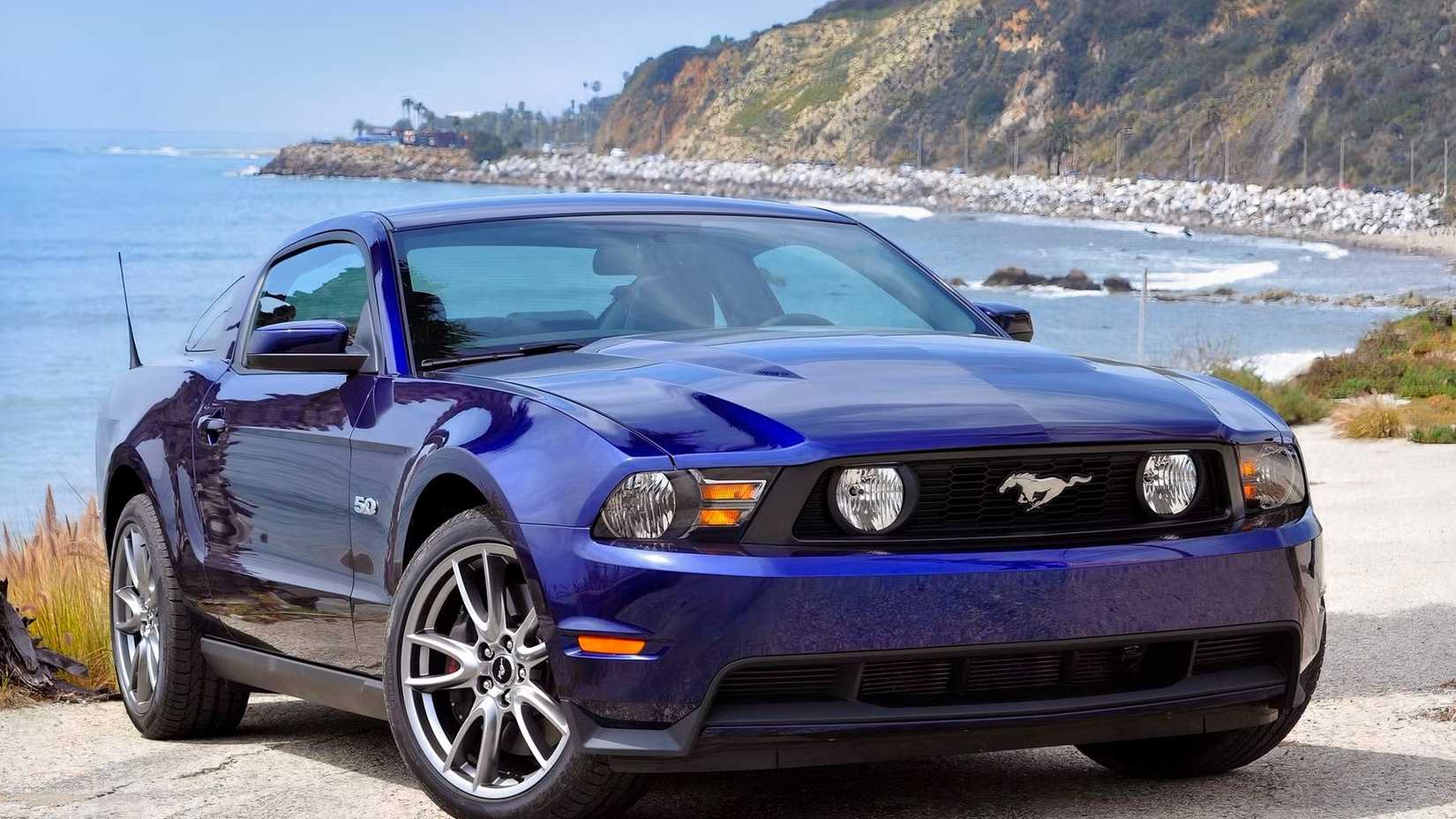 2011 Ford Mustang GT front shot parked by water