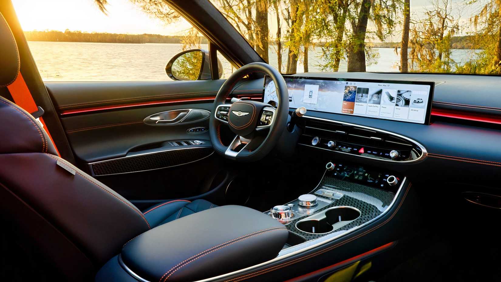 2026 Genesis GV70 interior shot showing Dashboard