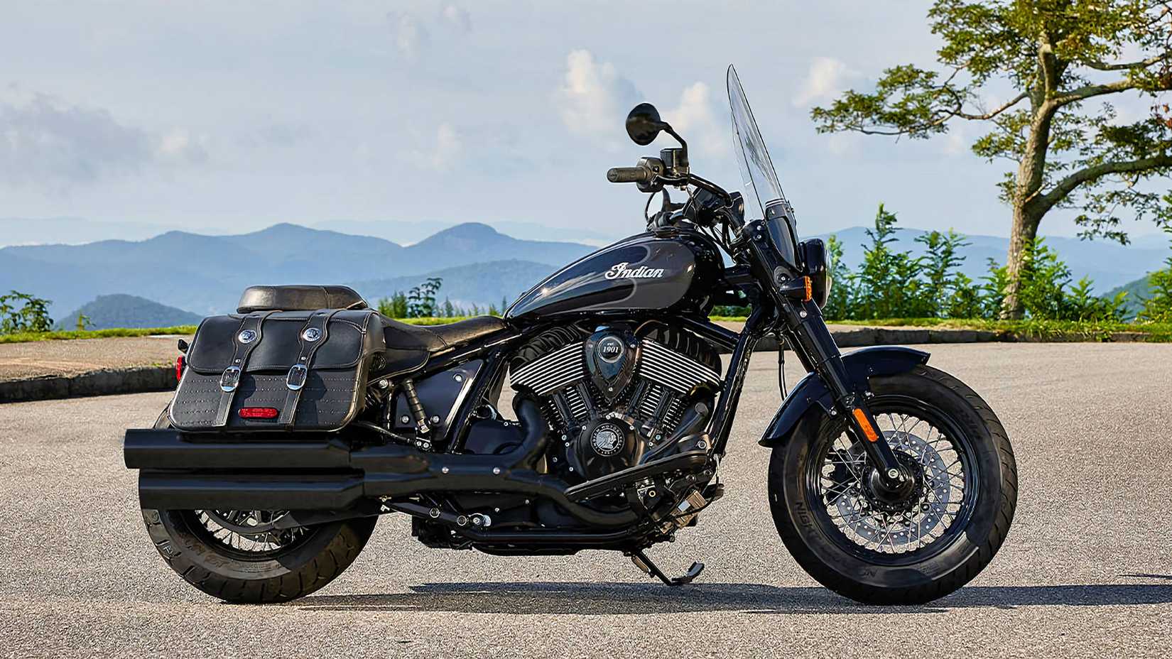 2026 Indian Super Chief Limited parked in very still profile shot