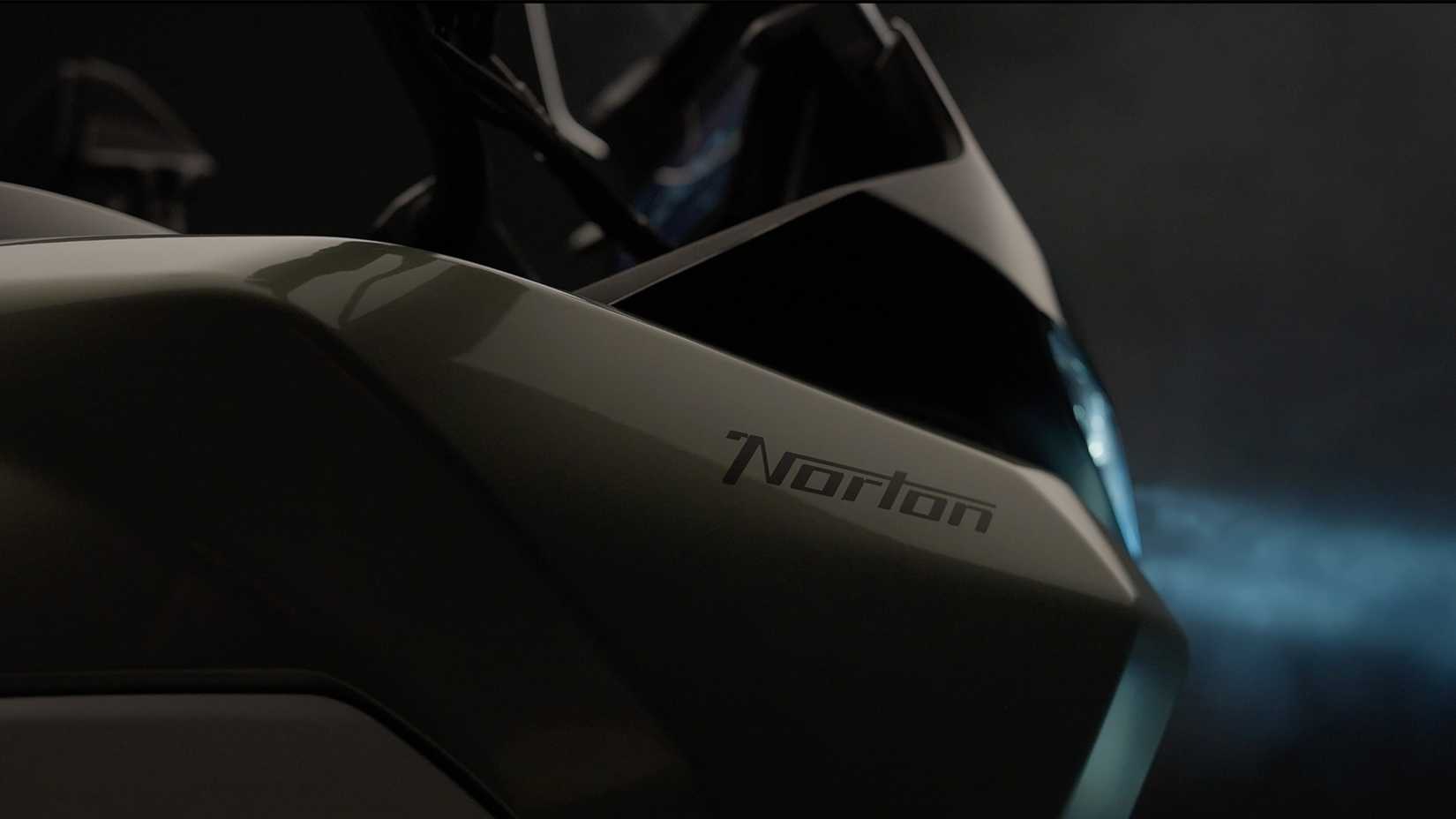Foto aproximada do logotipo da carenagem do Norton Atlas 2026