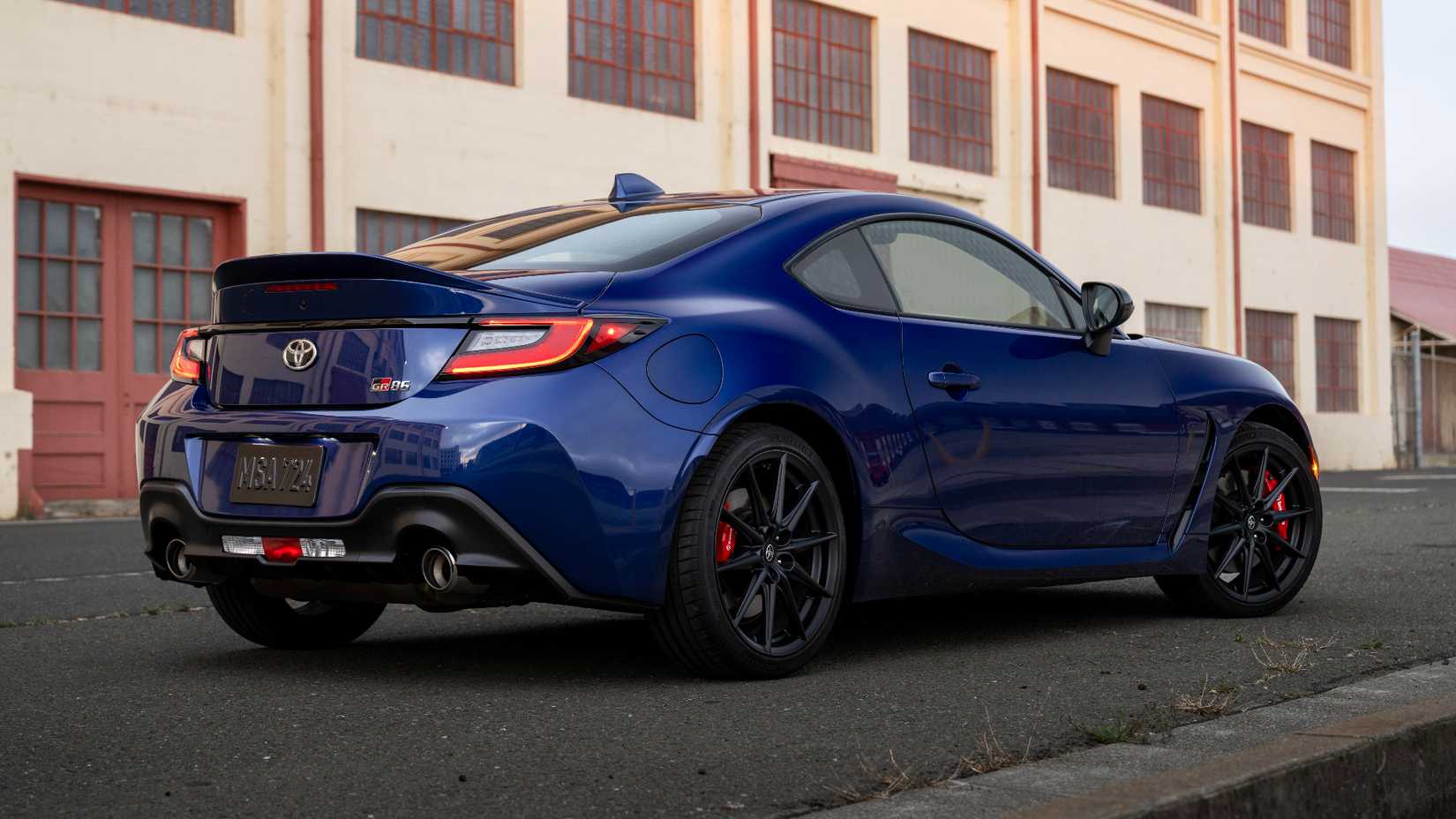 Side static image of the 2027 Toyota GR86 in blue