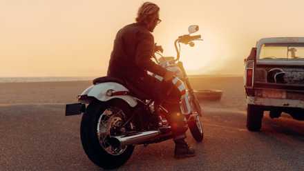 2026 Harley-Davidson Super Glide cinematic rear third quarter shot