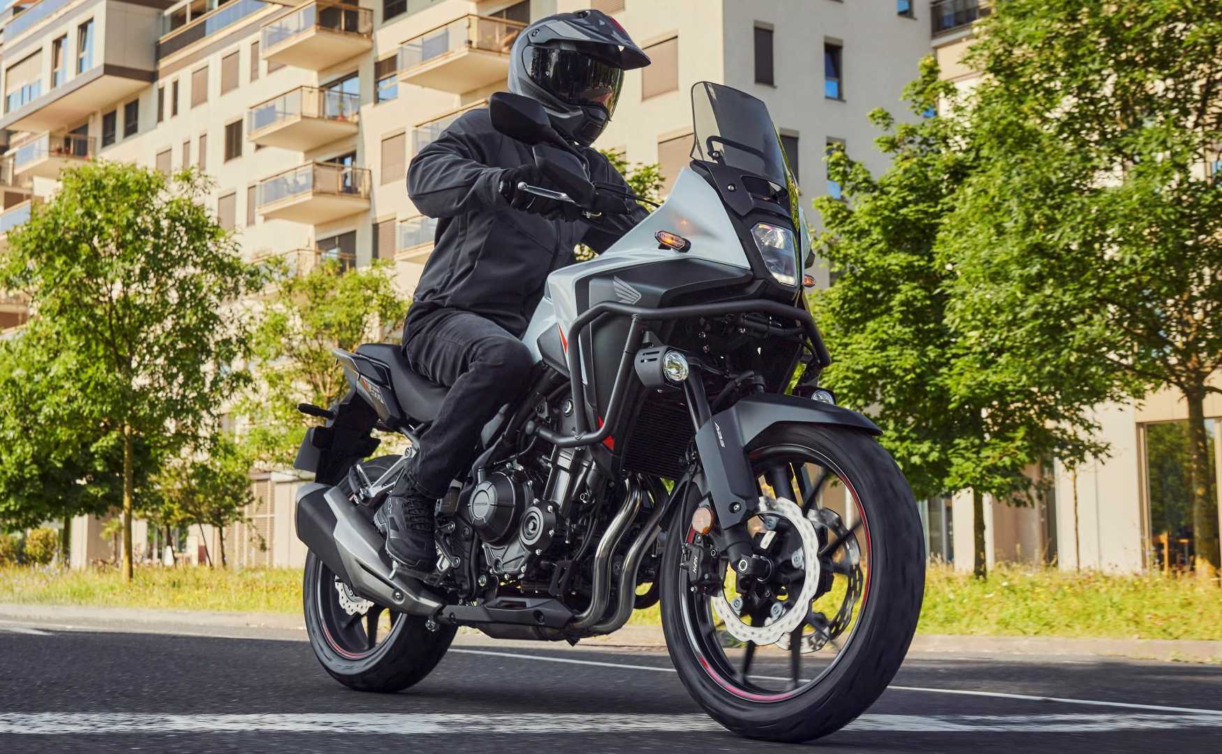 2026 Honda NX500 front third quarter view on the road