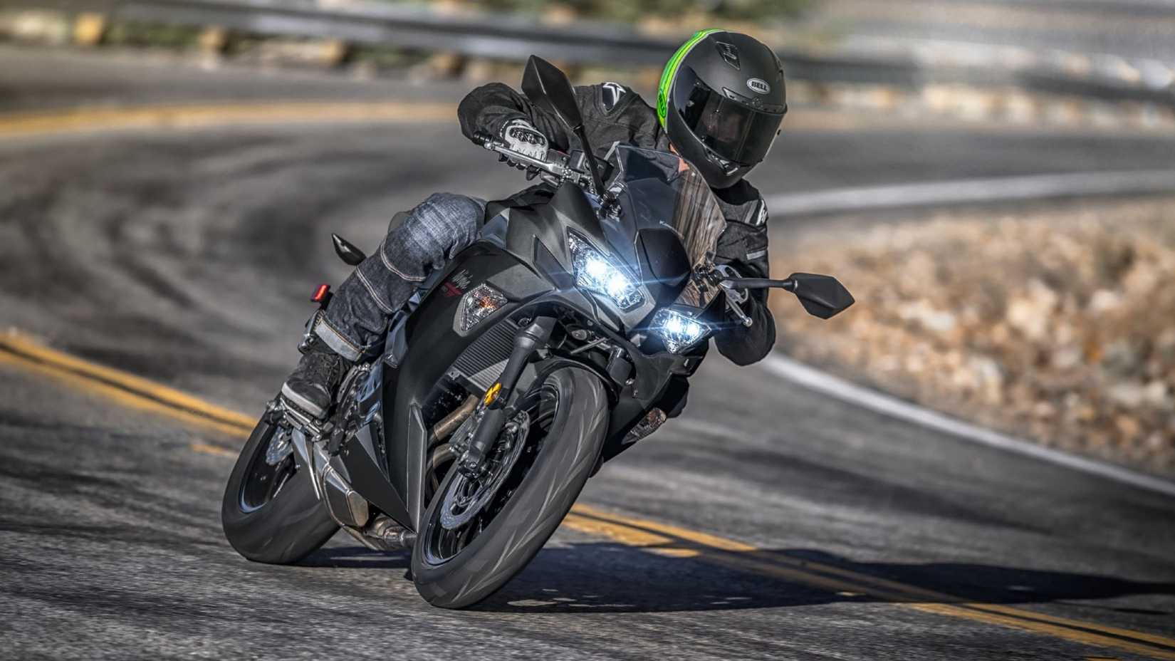 Black 2026 Kawasaki Ninja 650 Taking A Left Corner