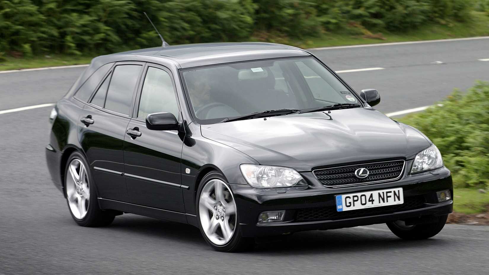Front 3/4 shot driving a 2004 Lexus IS300 SportCross