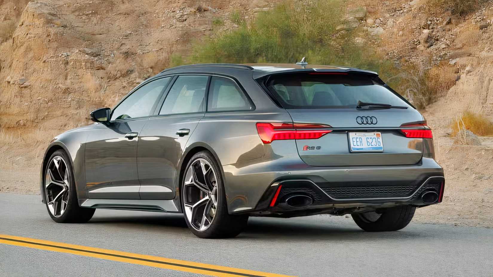 Rear 3/a4 shot of 2026 Audi RS6 Avant Performance parked