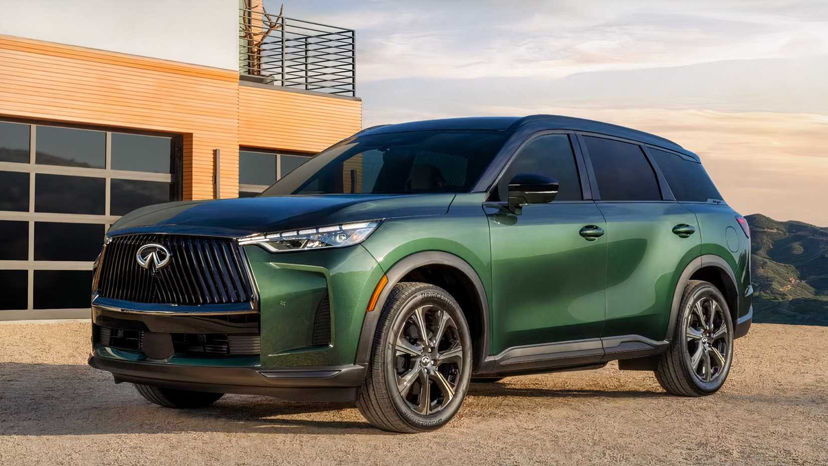 Front 3/4 shot of 2026 Infiniti QX60 parked