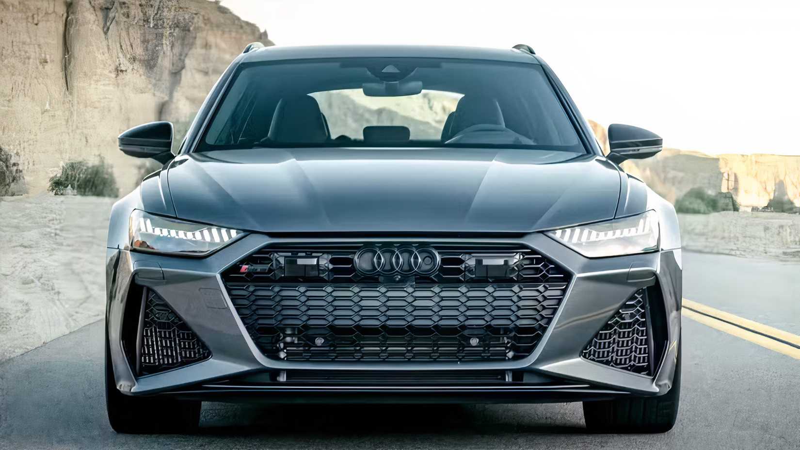 Front shot of 2026 Audi RS6 Avant Performance parked
