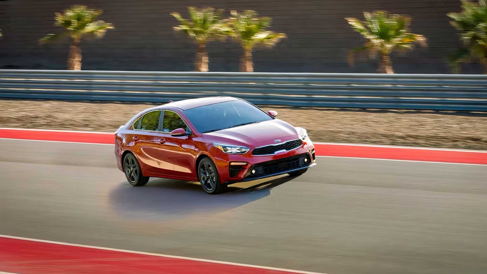 2021 Kia Forte in red front 3/4