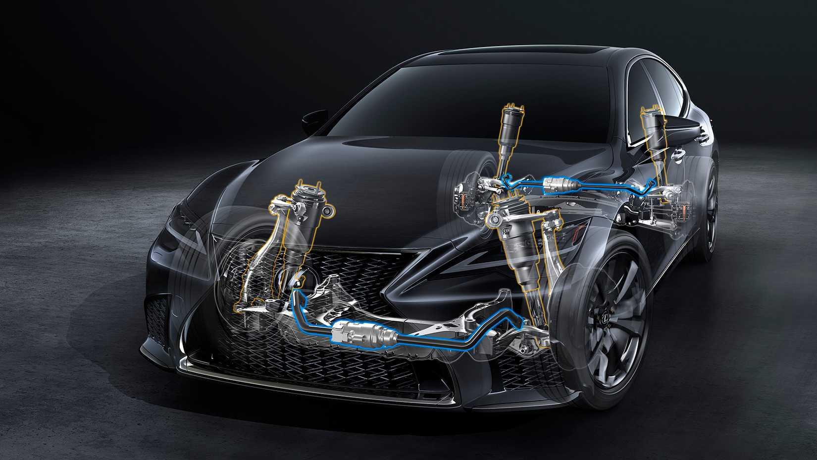 Air suspension diagram of the 2019 Lexus LS