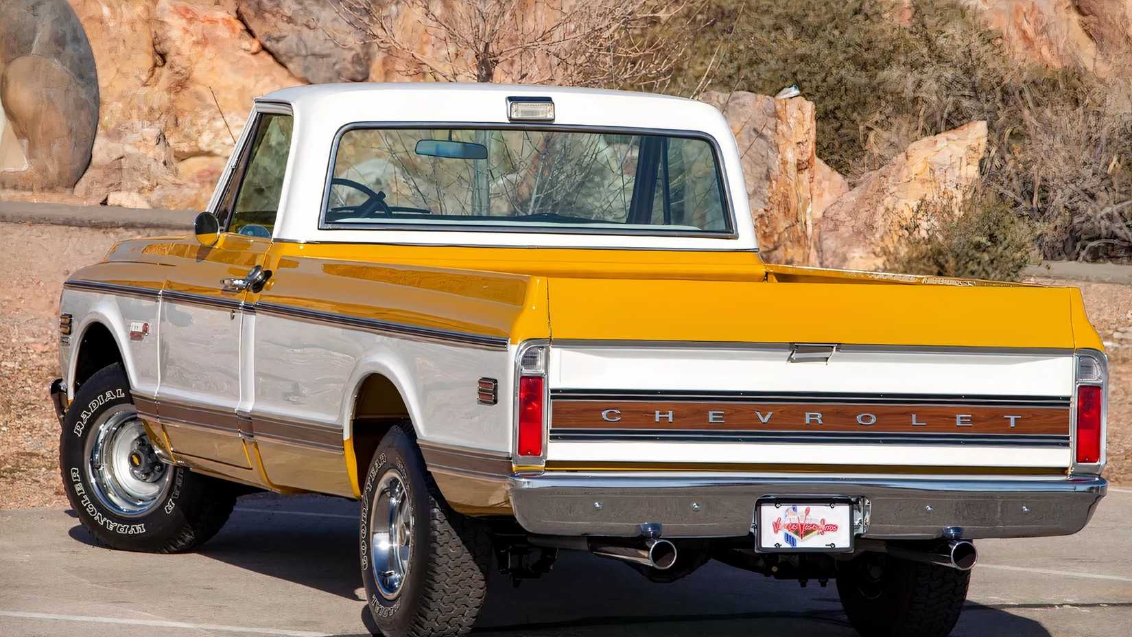 1971 Chevrolet C10 rear 3/4 shot parked