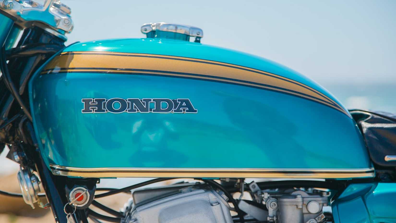 1968 Honda CB750 Sandcast Prototype detail shot of the tank