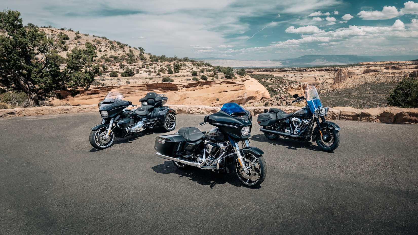 2026 Harley-Davidson Liberty Edition models parked together 