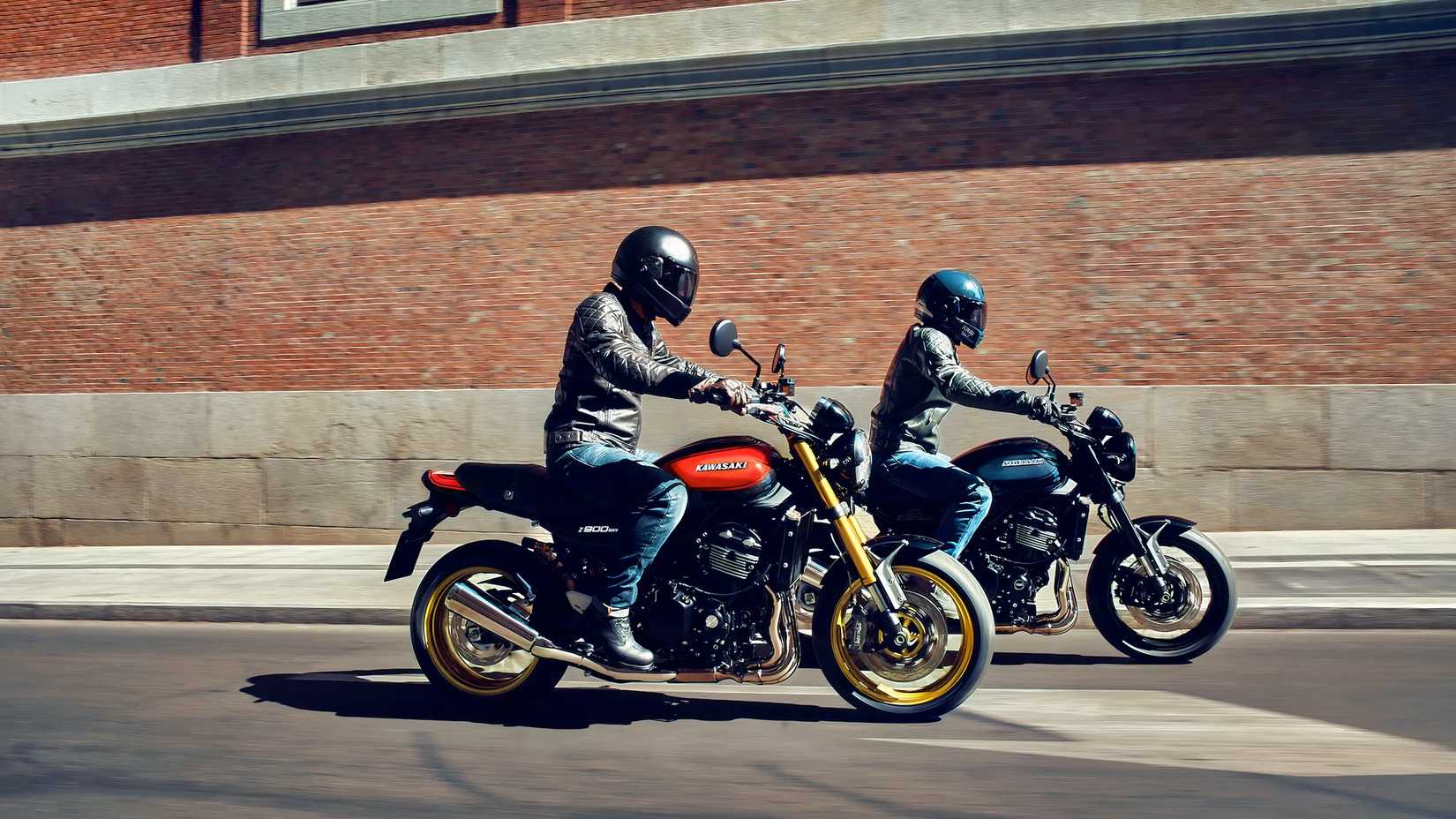 2026 Kawasaki Z900RS and SE Side Pan Action Shot