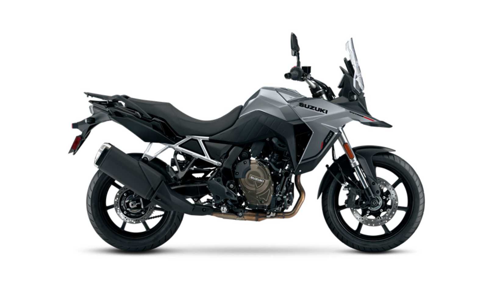 Side profile studio shot of the 2026 Suzuki V-Strom 800