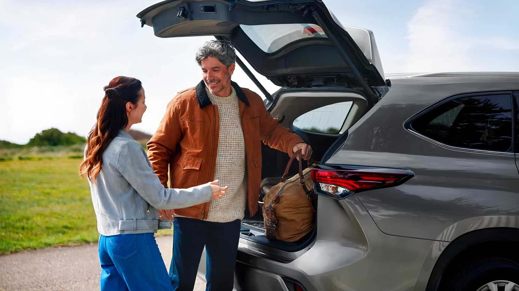 Rear shot of the 2026 Toyota Highlander Hybrid showing the cargo area