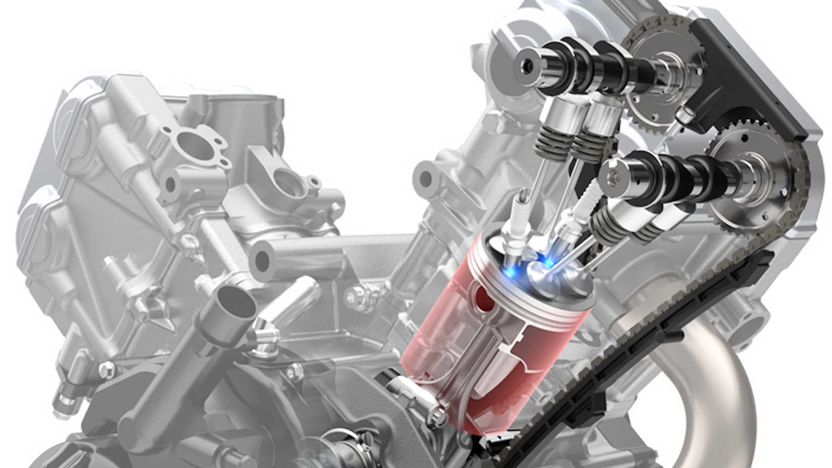 Corte de um motor Suzuki SV-7GX V-twin