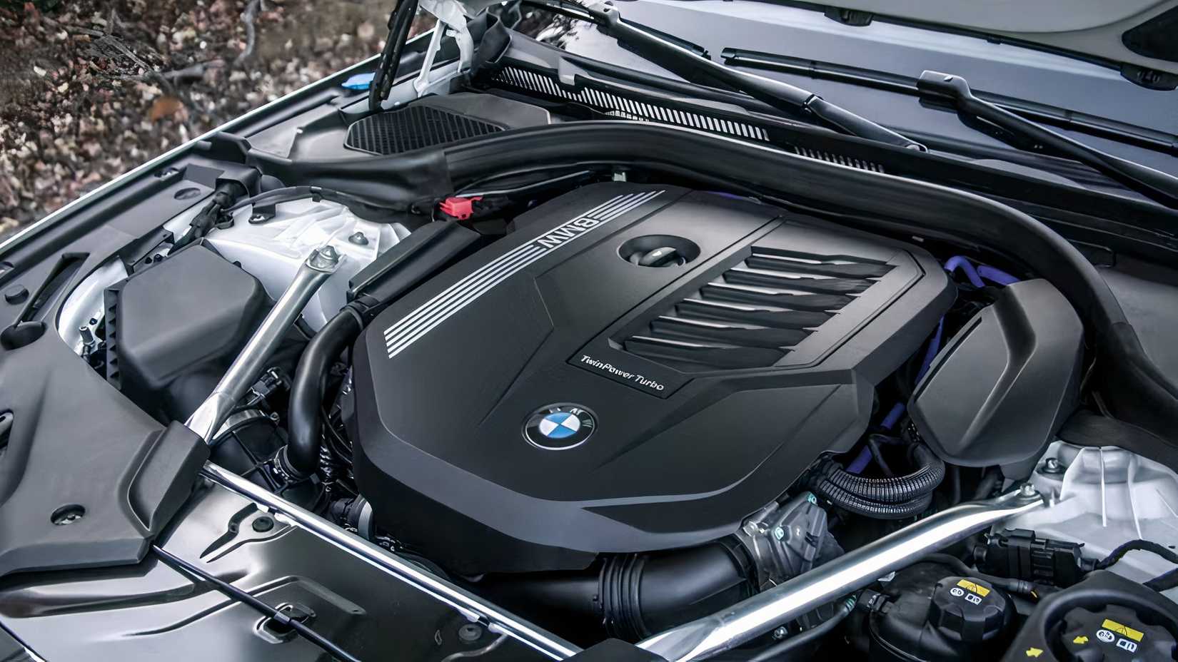 2021 BMW 5 Series sedan engine bay close-up
