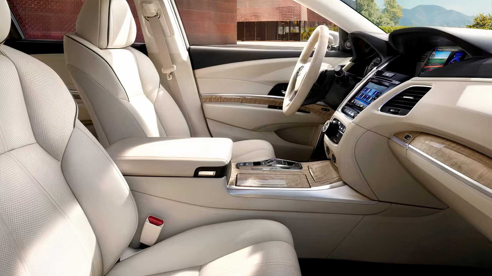 Side shot of 2020 Acura RLX interior showing front cabin