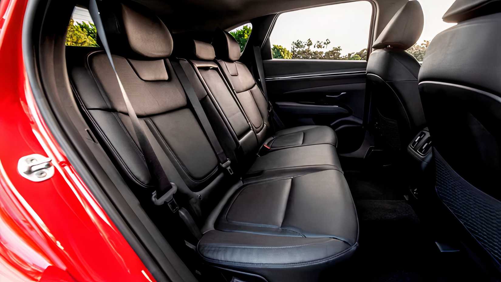 2023 Hyundai Tucson Hybrid interior shot showing rear seats