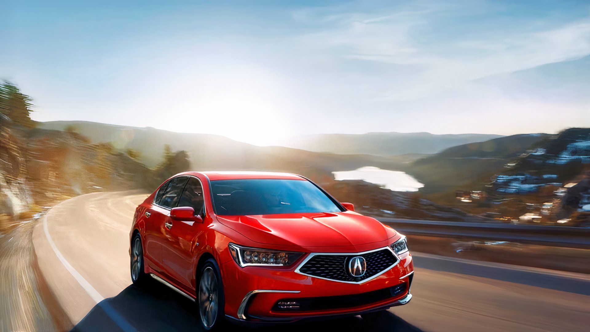 2020 Acura RLX Sport Hybrid front 3/4 action