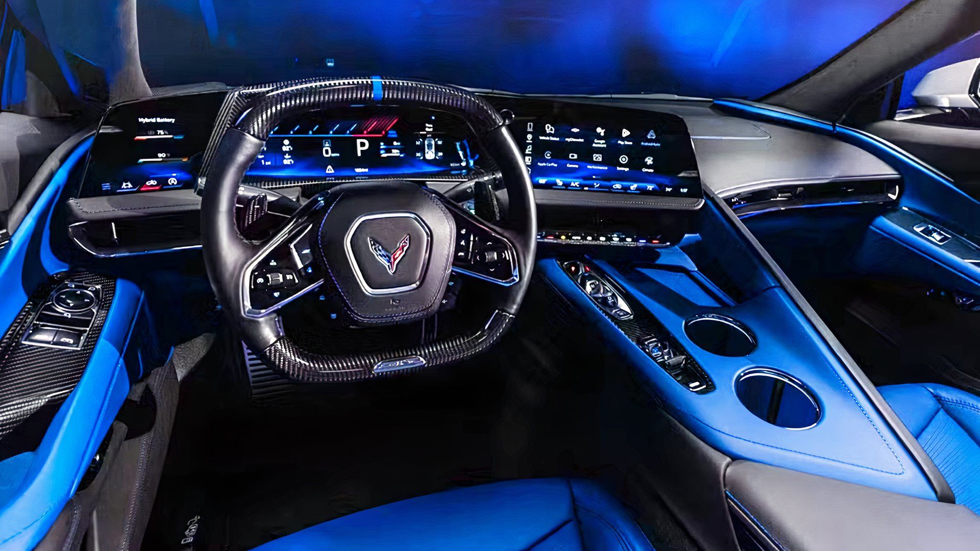 Interior do Chevrolet Corvette ZR1X 2027 mostrando cabine