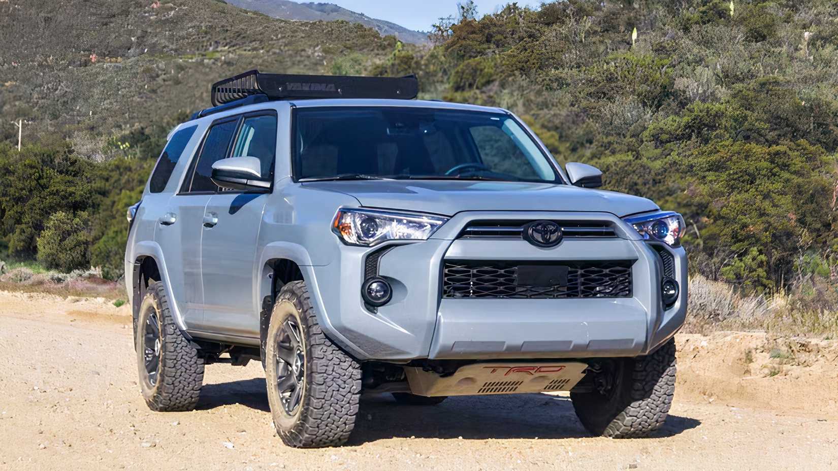 Front 3/4 shot of 2017 Toyota 4Runner parked off-road