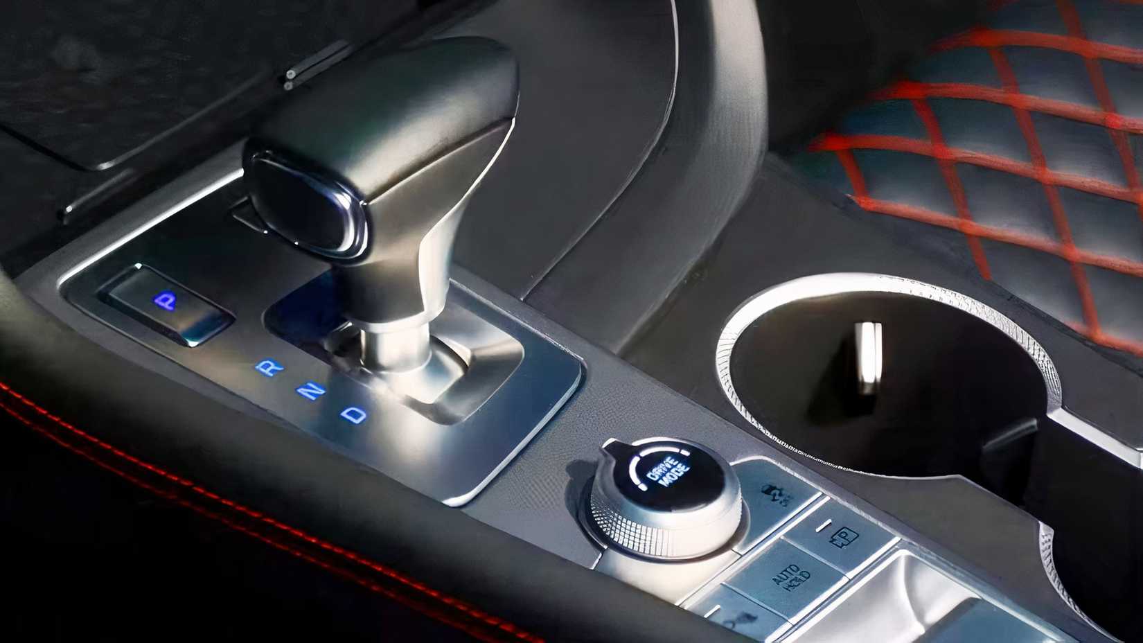 2026 Genesis G70 interior showing gear shift and center console