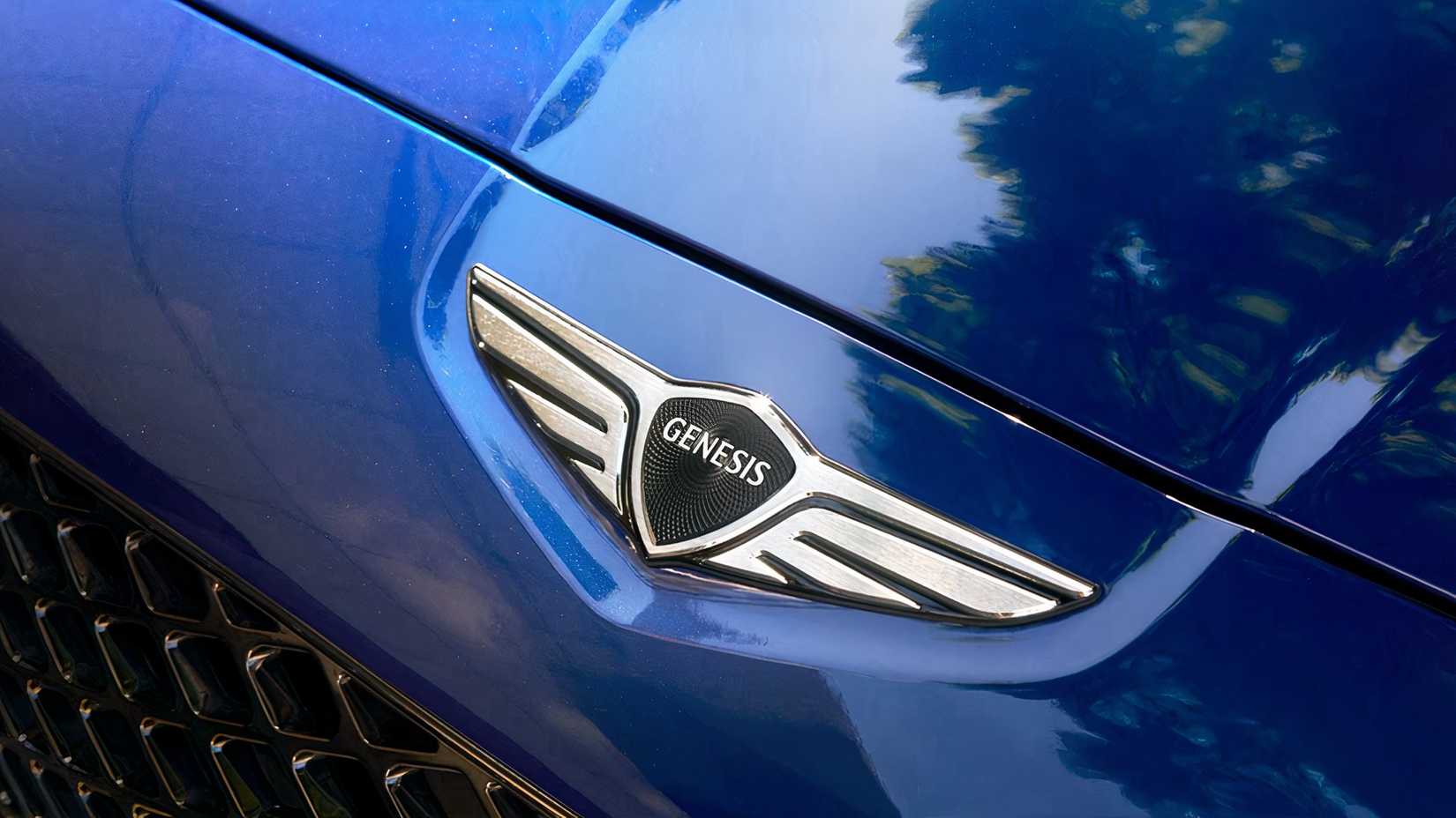 2026 Genesis G70 hood badge close-up