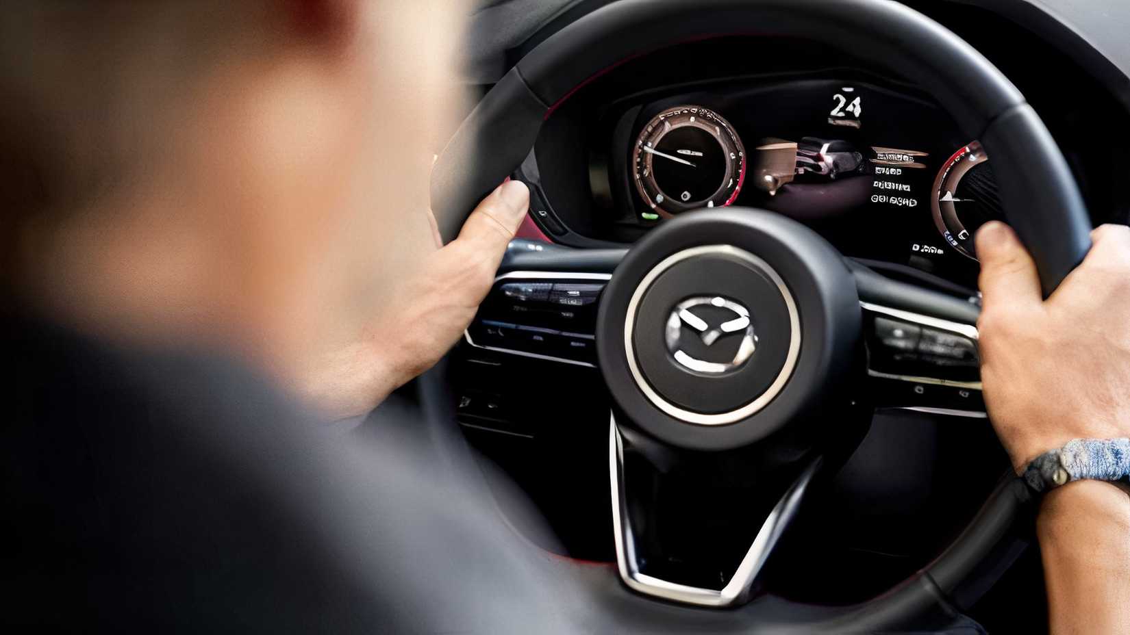 2026 Mazda CX-70 PHEV interior showing steering wheel