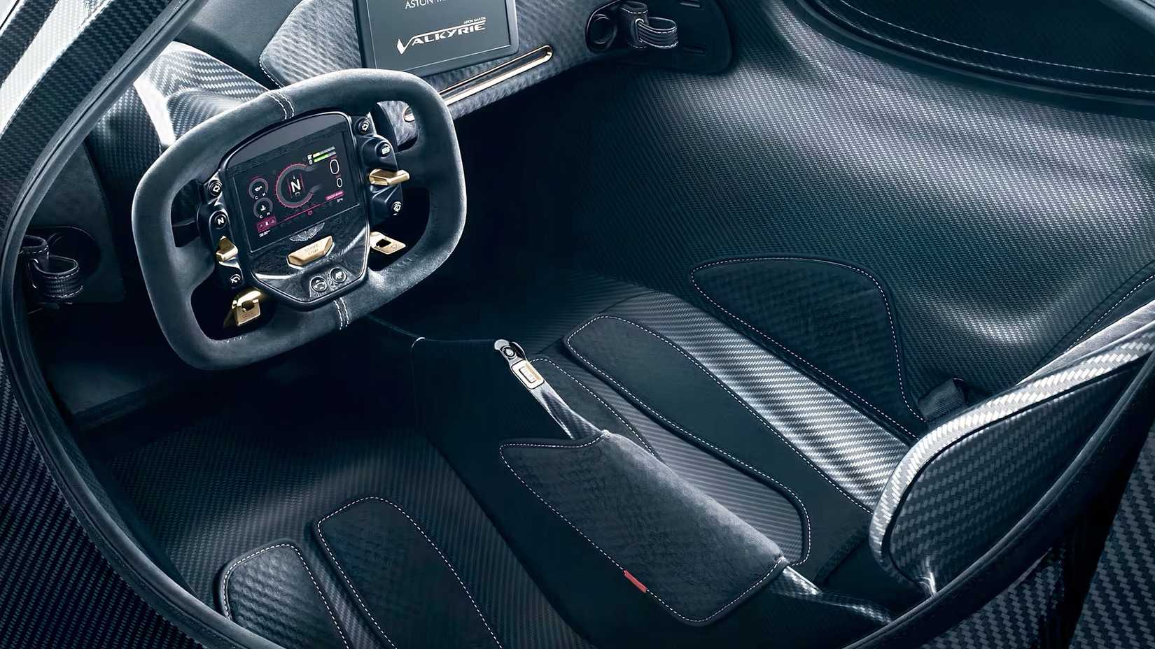 Aston Martin Valkyrie interior showing cockpit
