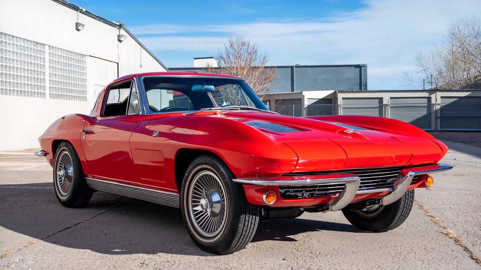 Front 3/4 shot of 1963 Chevrolet Corvette parked