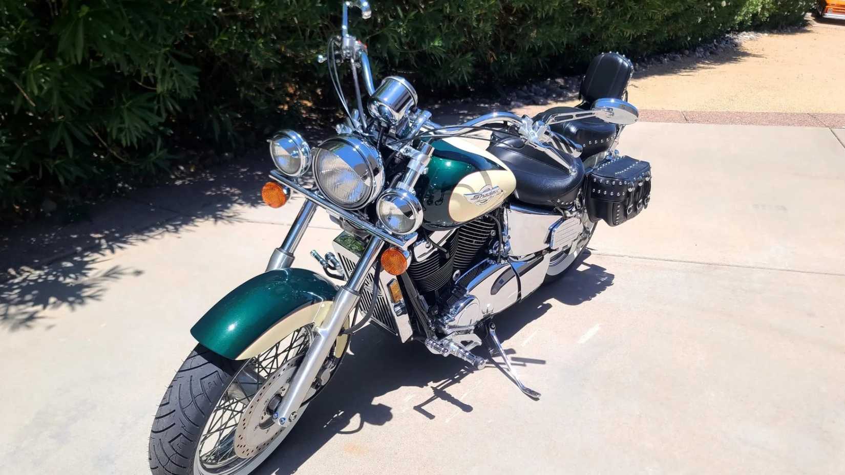 1998 Honda Shadow 1100 ACE front 3/4 shot parked