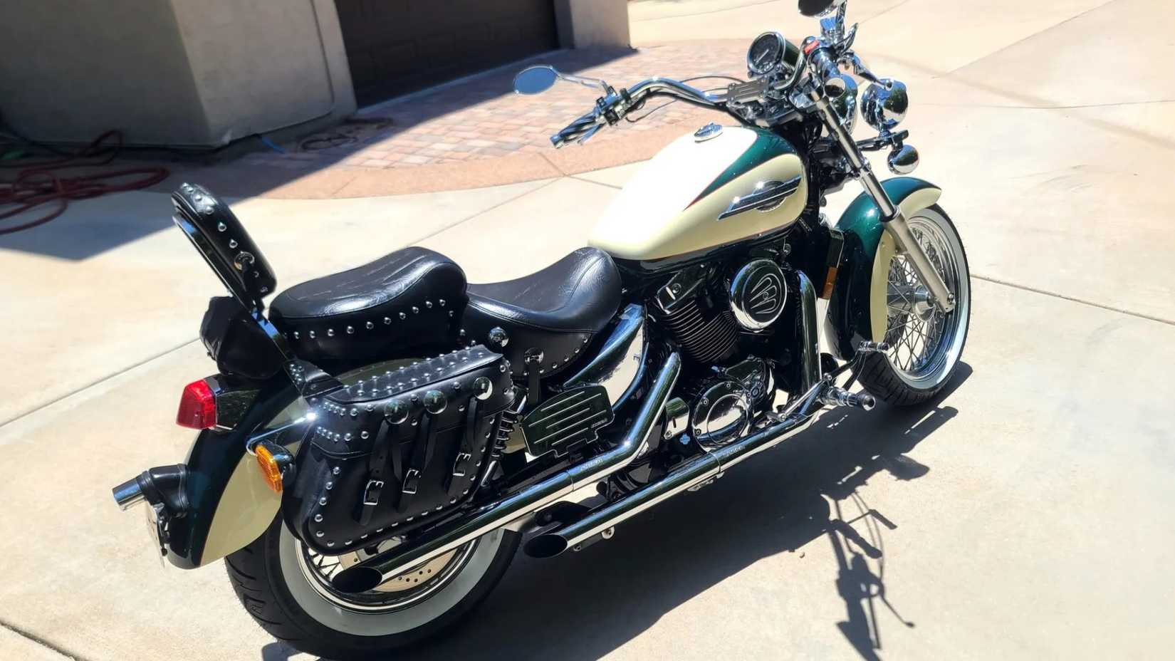1998 Honda Shadow 1100 ACE rear 3/4 shot parked