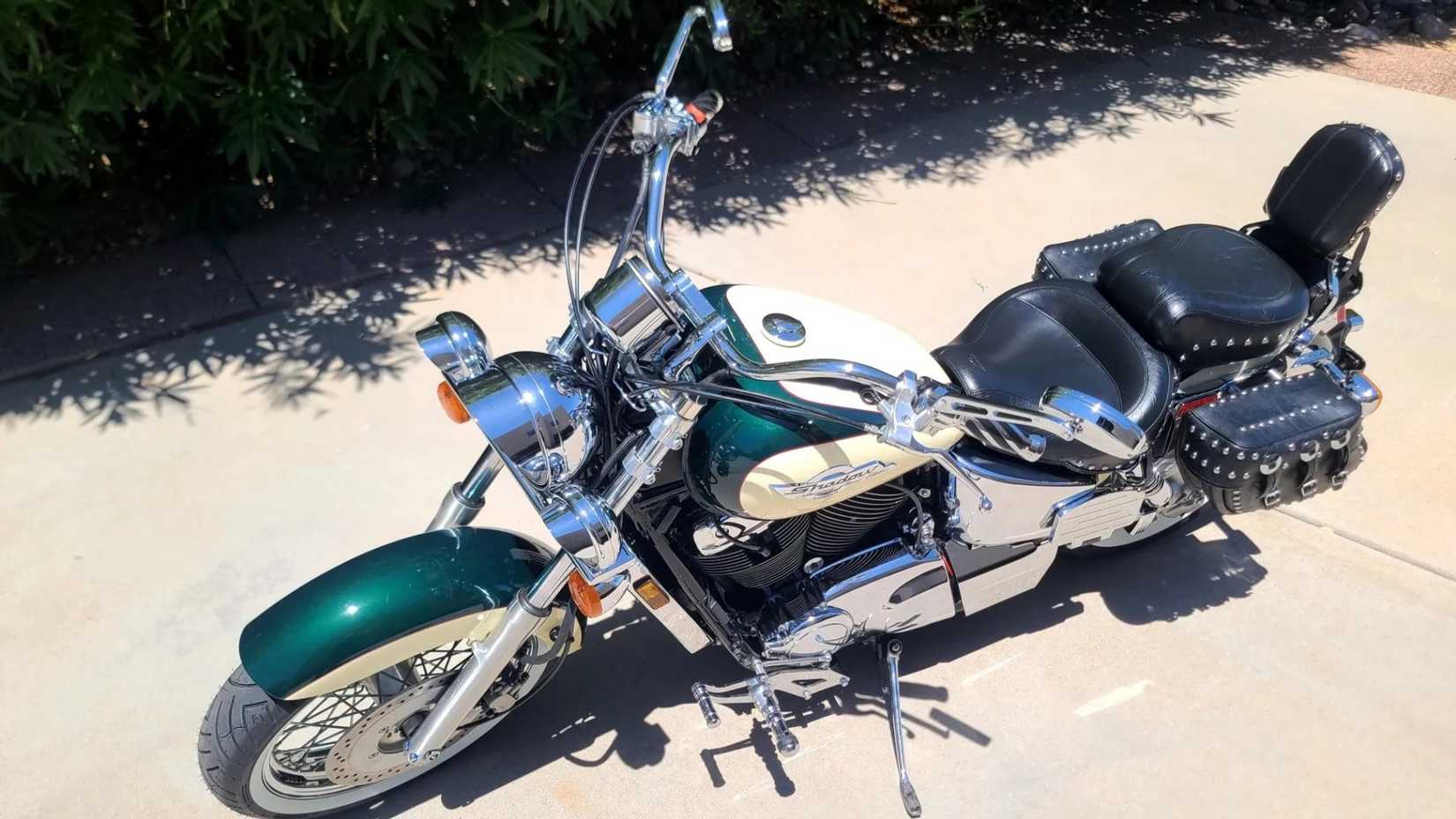 1998 Honda Shadow 1100 ACE top-down shot parked