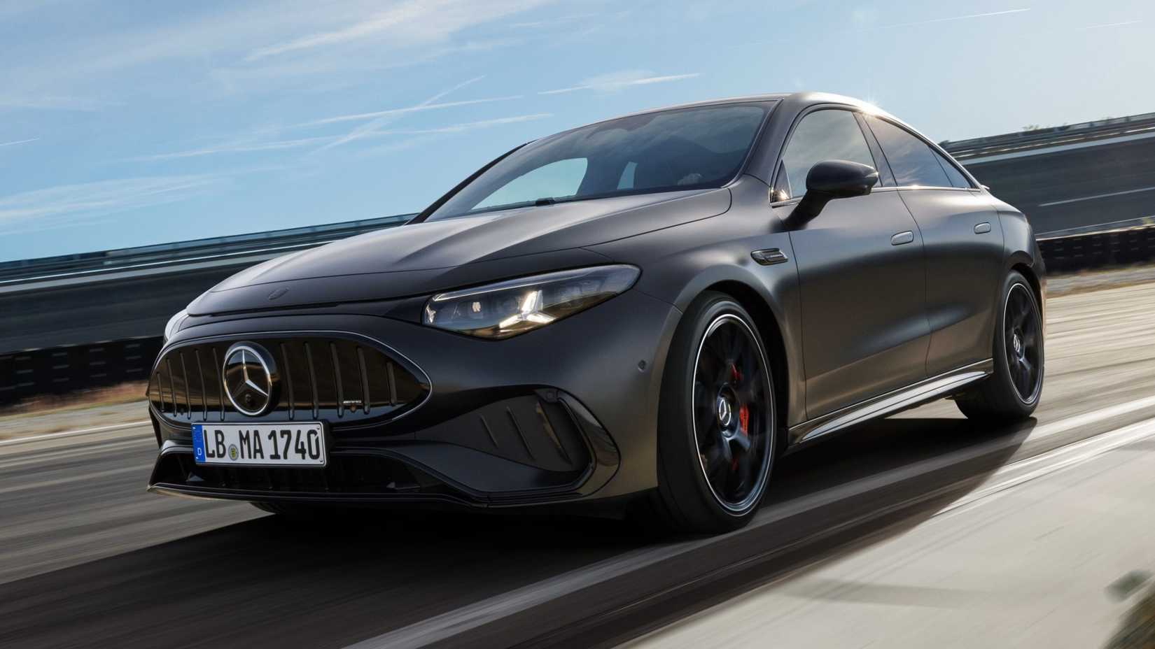 2026 Mercedes-AMG CLA 45 Front 3/4 Shot Driving on Track