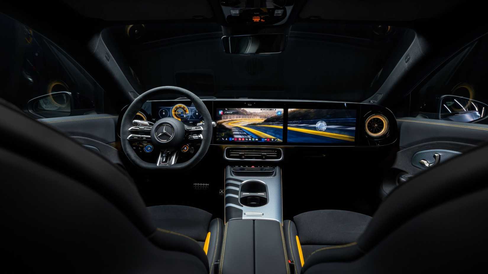 Interior shot of the 2026 Mercedes-AMG CLA 45 showing the dash