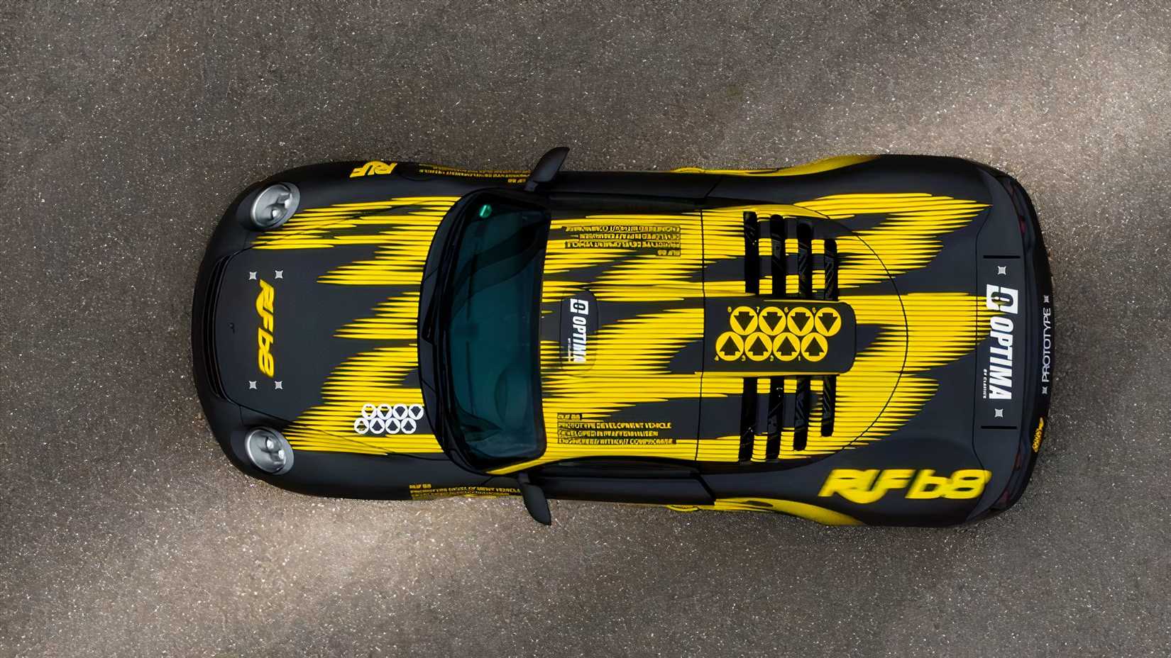 RUF Boxer 8 Erprober prototype parked top-down shot