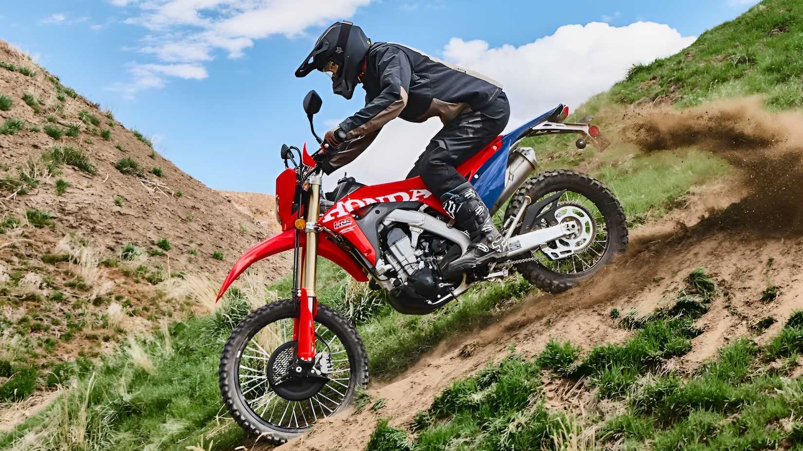 2026 Honda CRF450RL off-roading cinematic side profile view