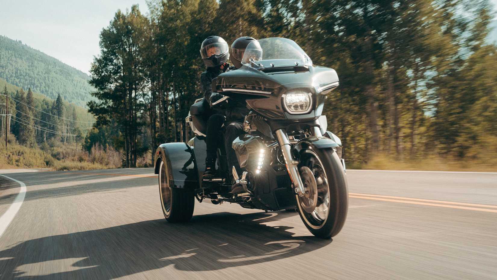 Rider and passenger on a 2026 Harley-Davidson Street Glide 3 Limited