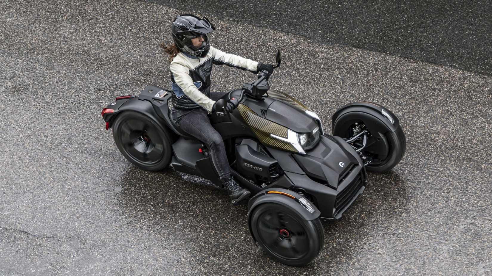Can-Am Ryker Sport being ridden ariel view