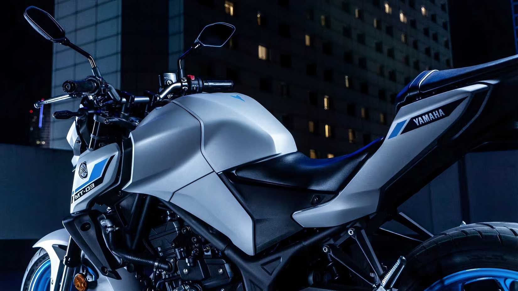 2026 Yamaha MT-03 bodywork and seat height close-up