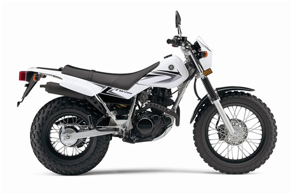  2008 Yamaha TW200 White on White Background
