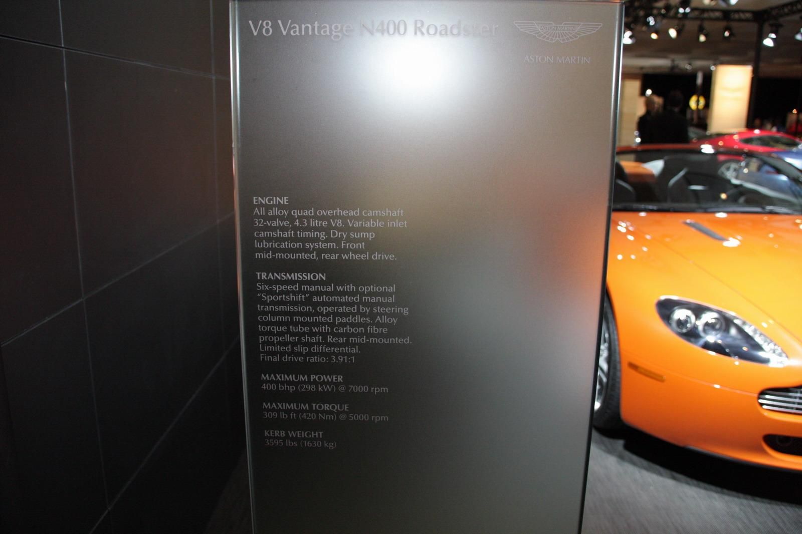 2008 Aston Martin V8 Vantage N400 Roadster